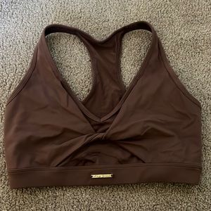 Gymshark Whitney Mesh Sports Bra - Dandelion Brown